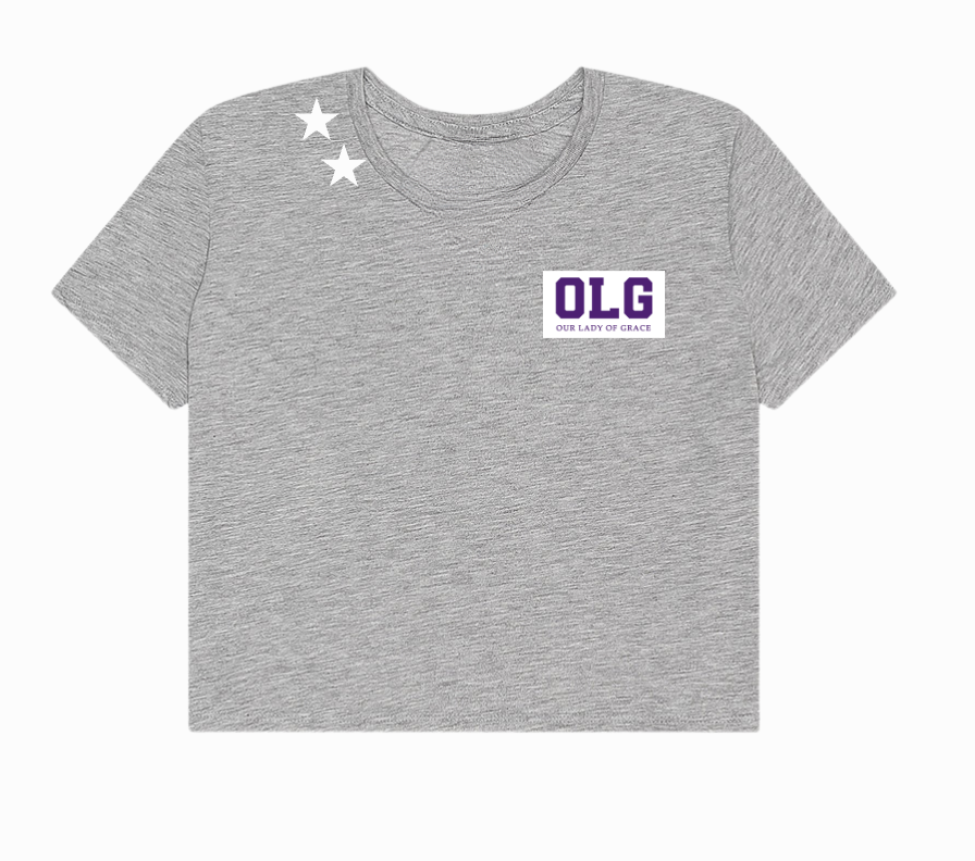 Women's Grey Jersey Cropped Tee