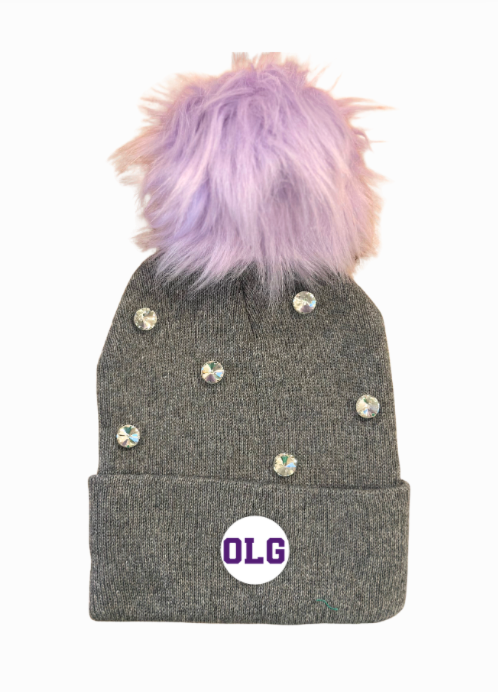Jeweled Grey Winter Beanie