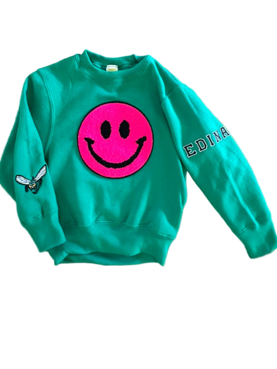 Edina Pink Smiley Crewneck