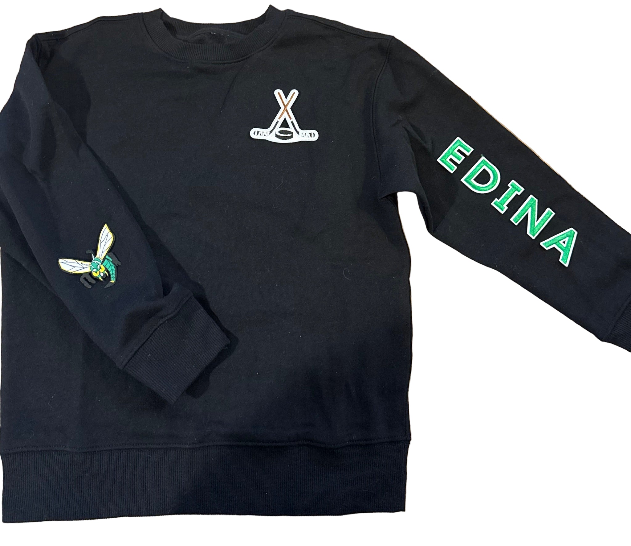 Edina Black Crewneck Sweatshirt