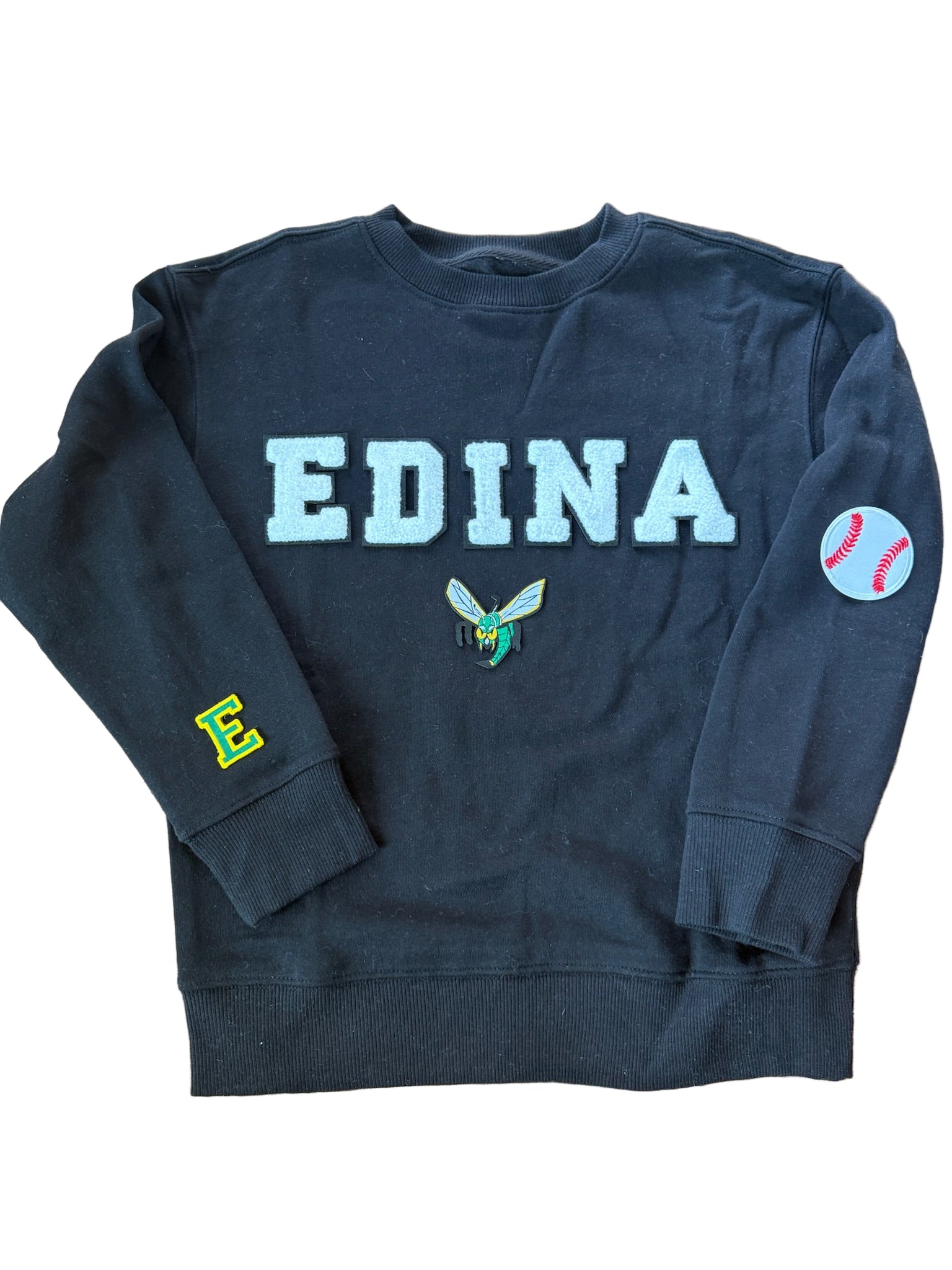 Edina Black Crewneck Sweatshirt