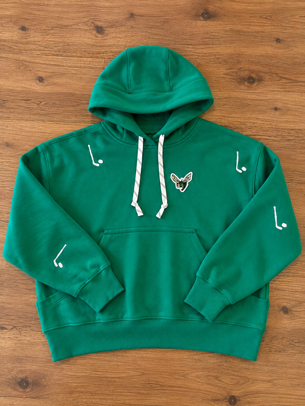 Women's Green Hockey Painted Hoodie