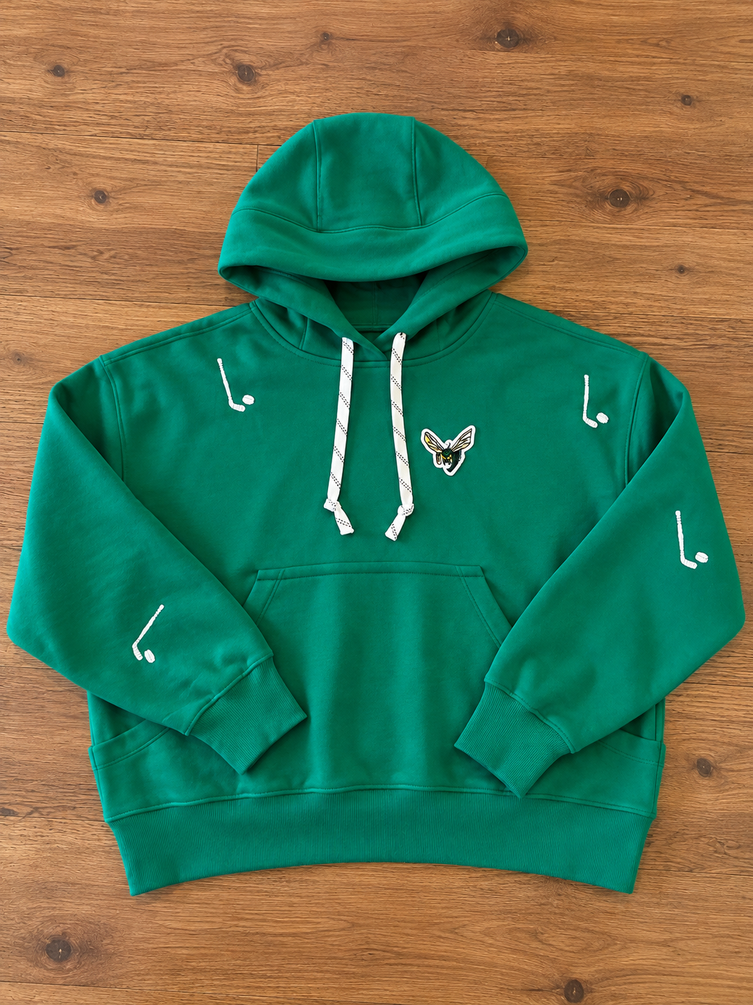 Women's Green Hockey Painted Hoodie