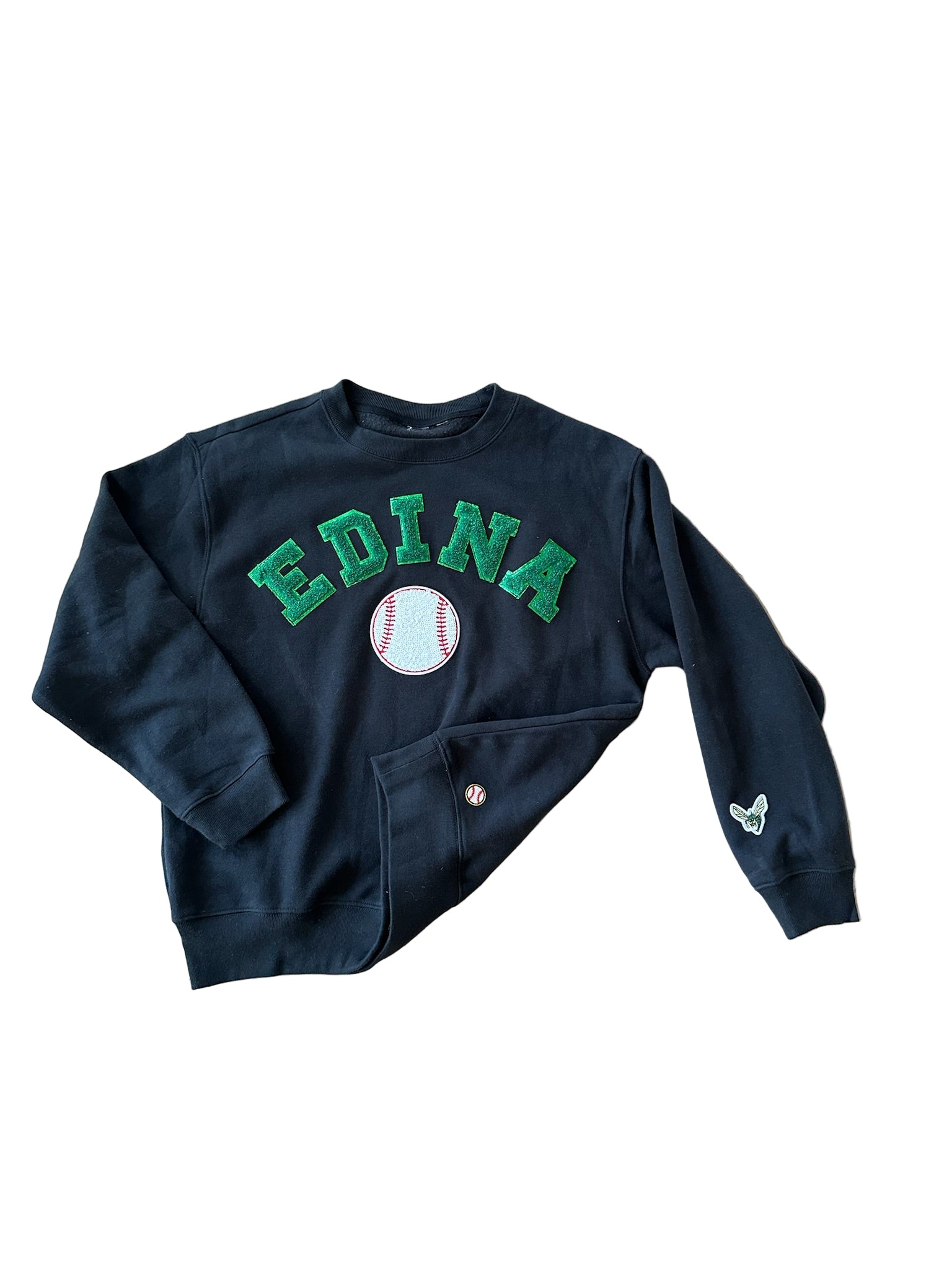 Edina Black Crewneck Sweatshirt
