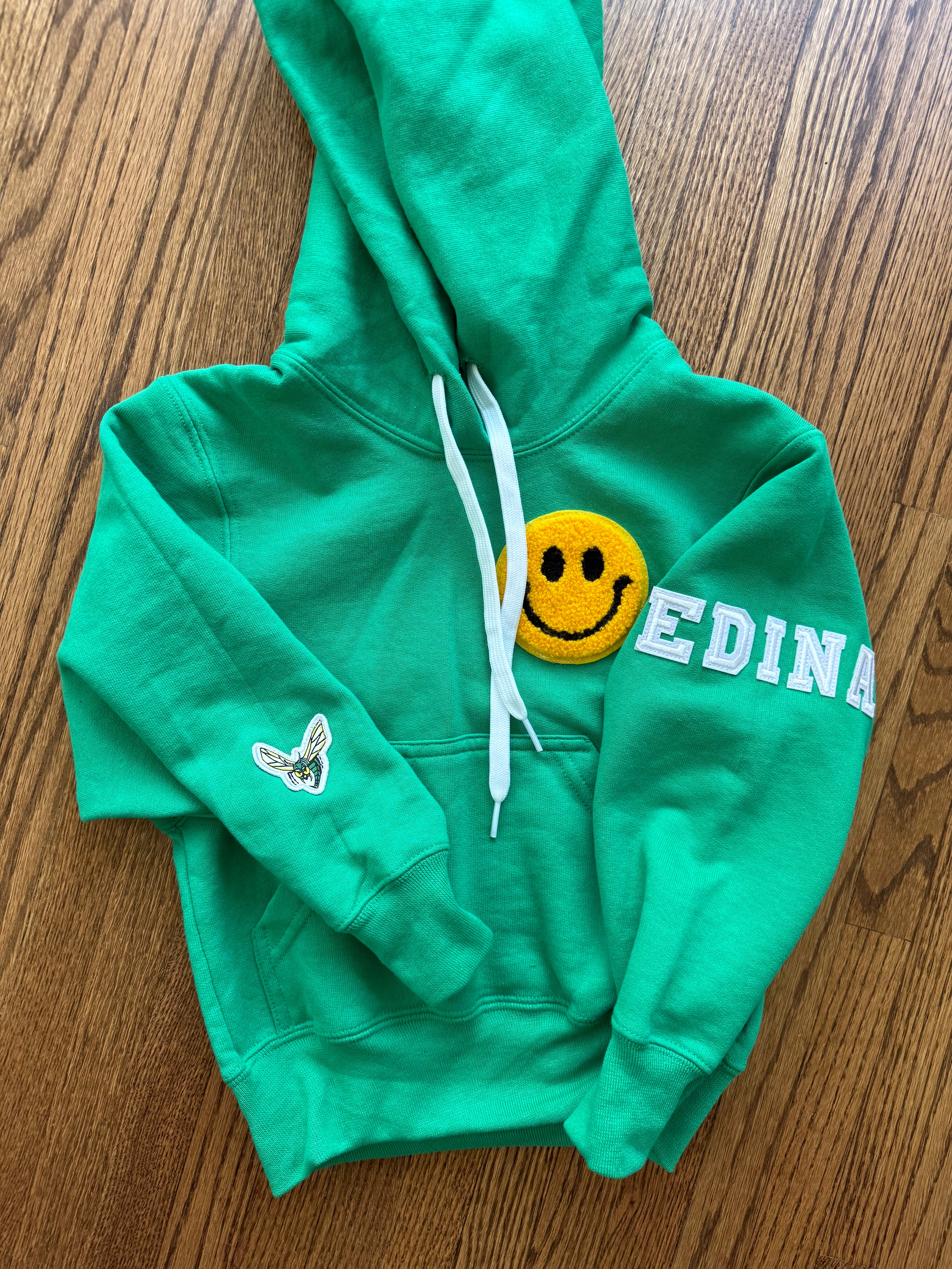 Youth smiley hoodie w/ drawstring