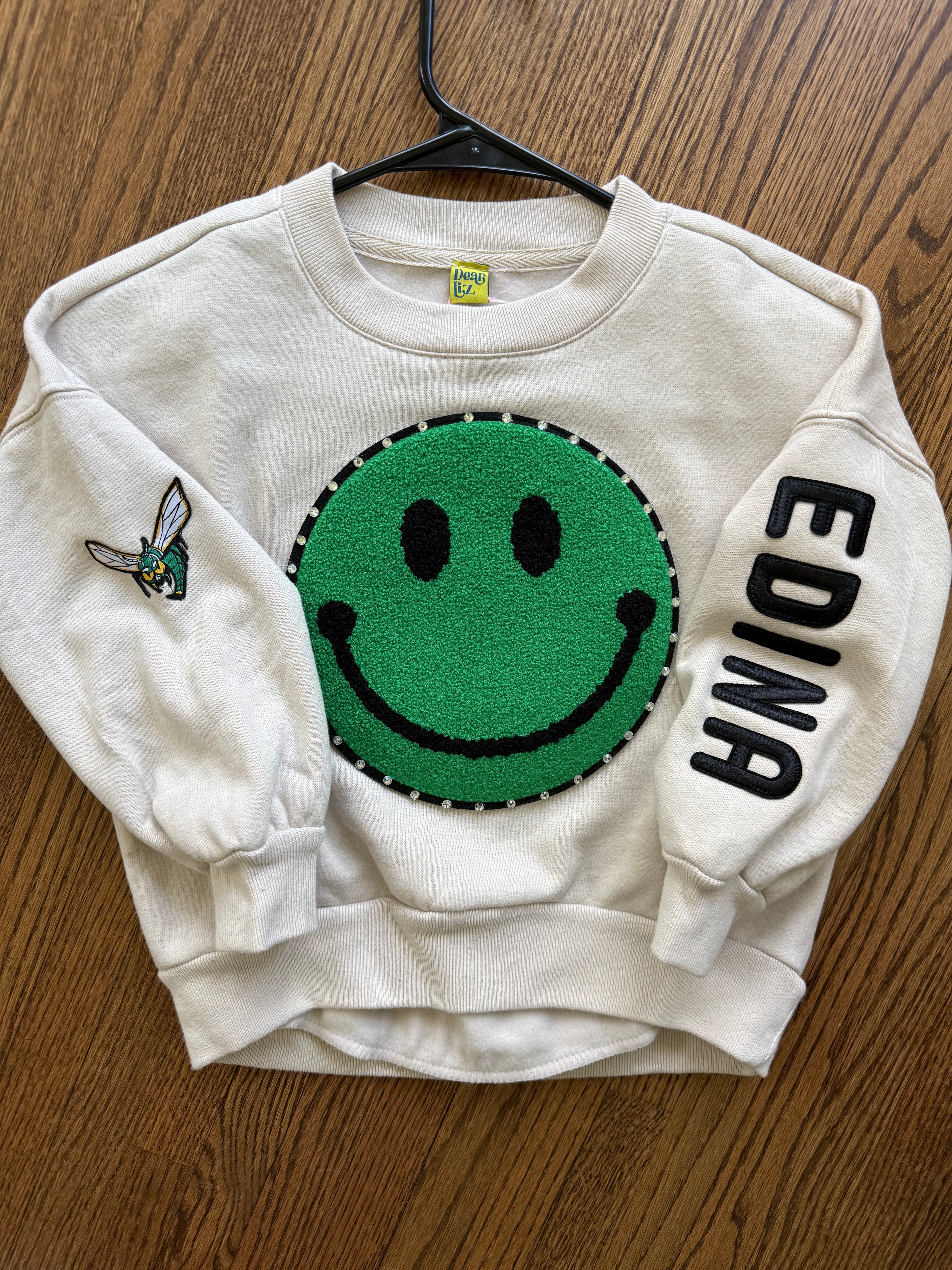 Bedazzled Smiley Crewneck