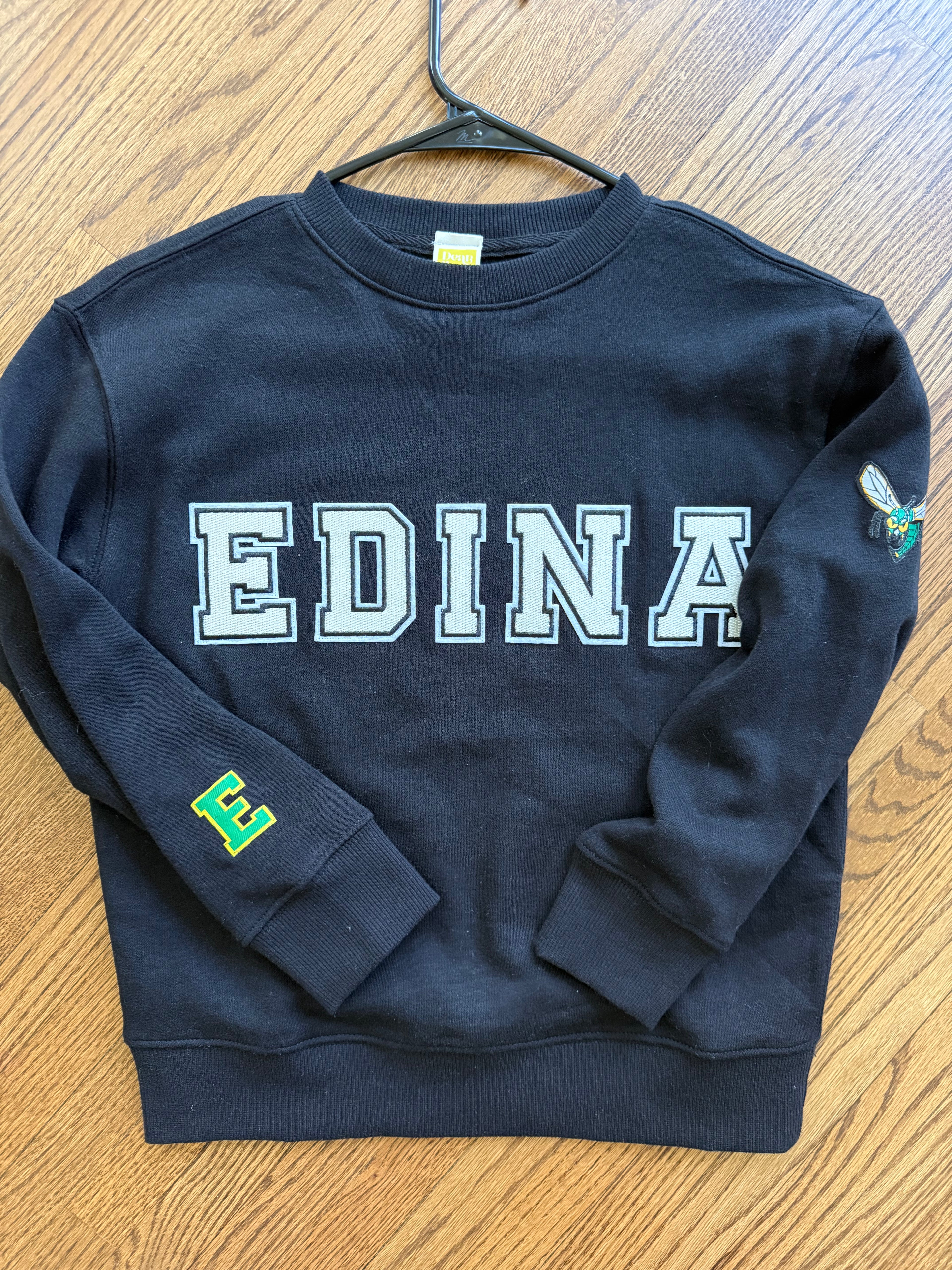 Youth Black Crewneck w/ Cream Letters