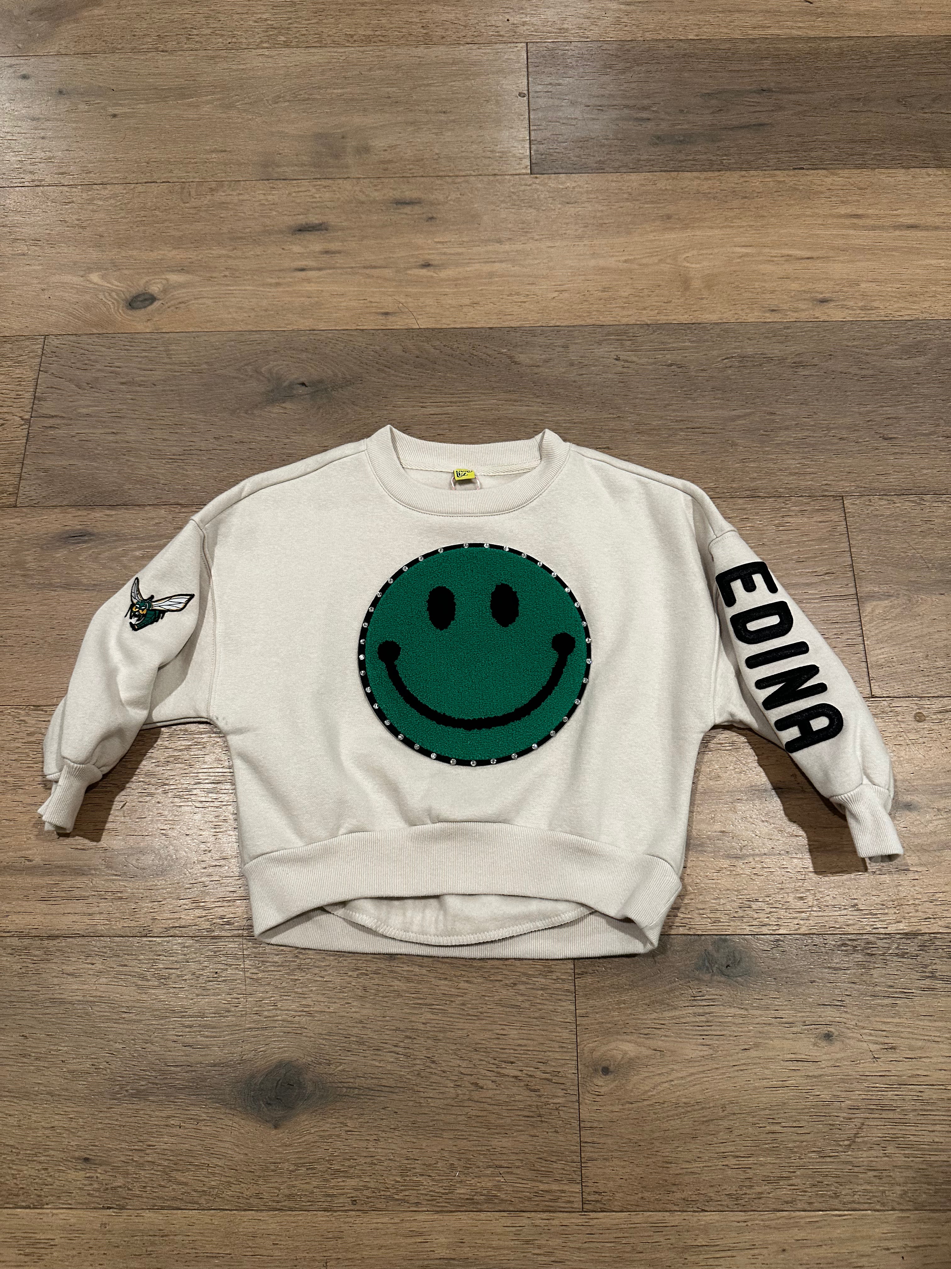 Youth Edina Smiley Bedazzled Crew