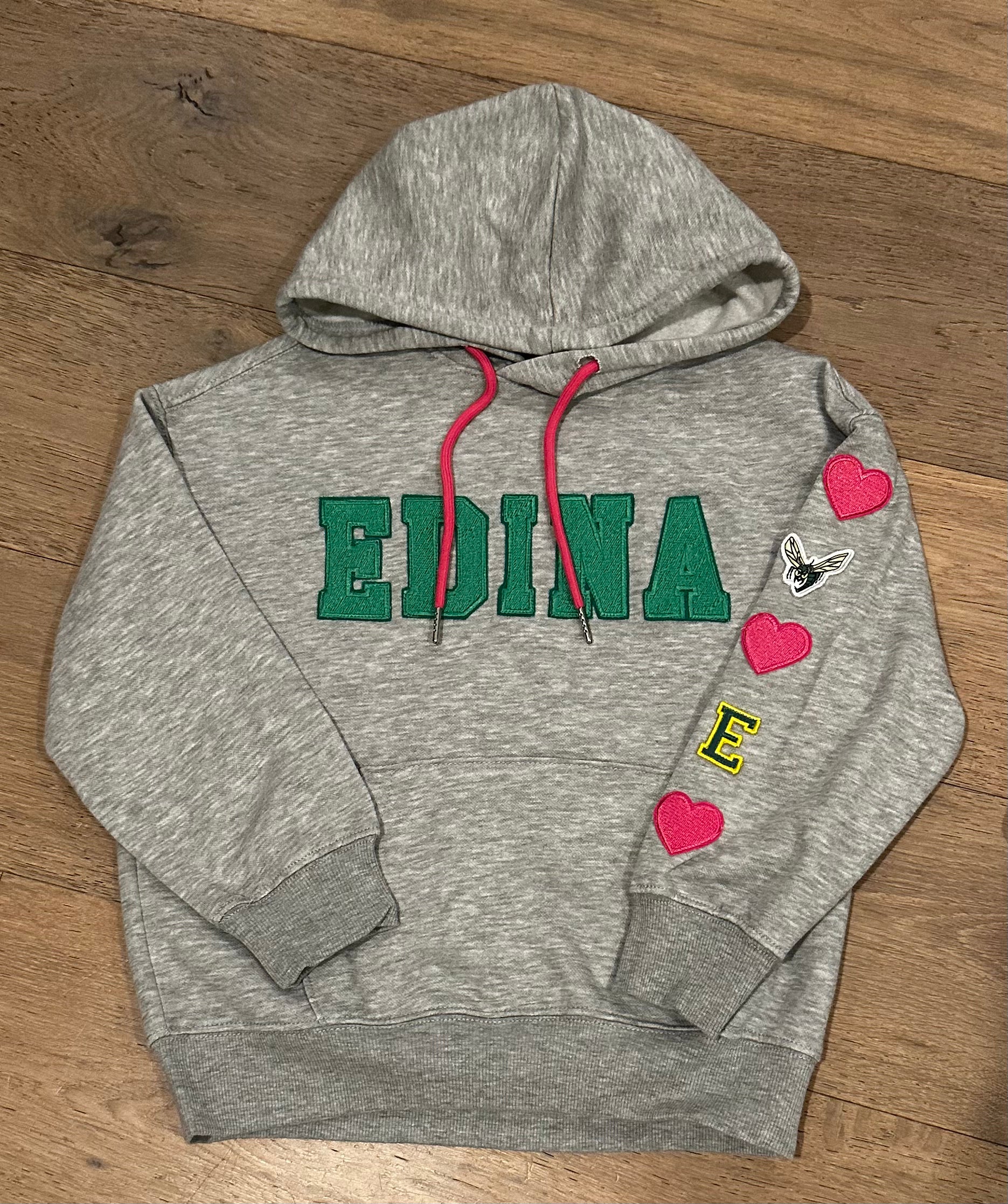 Edina Youth Size Small Grey Hoodie