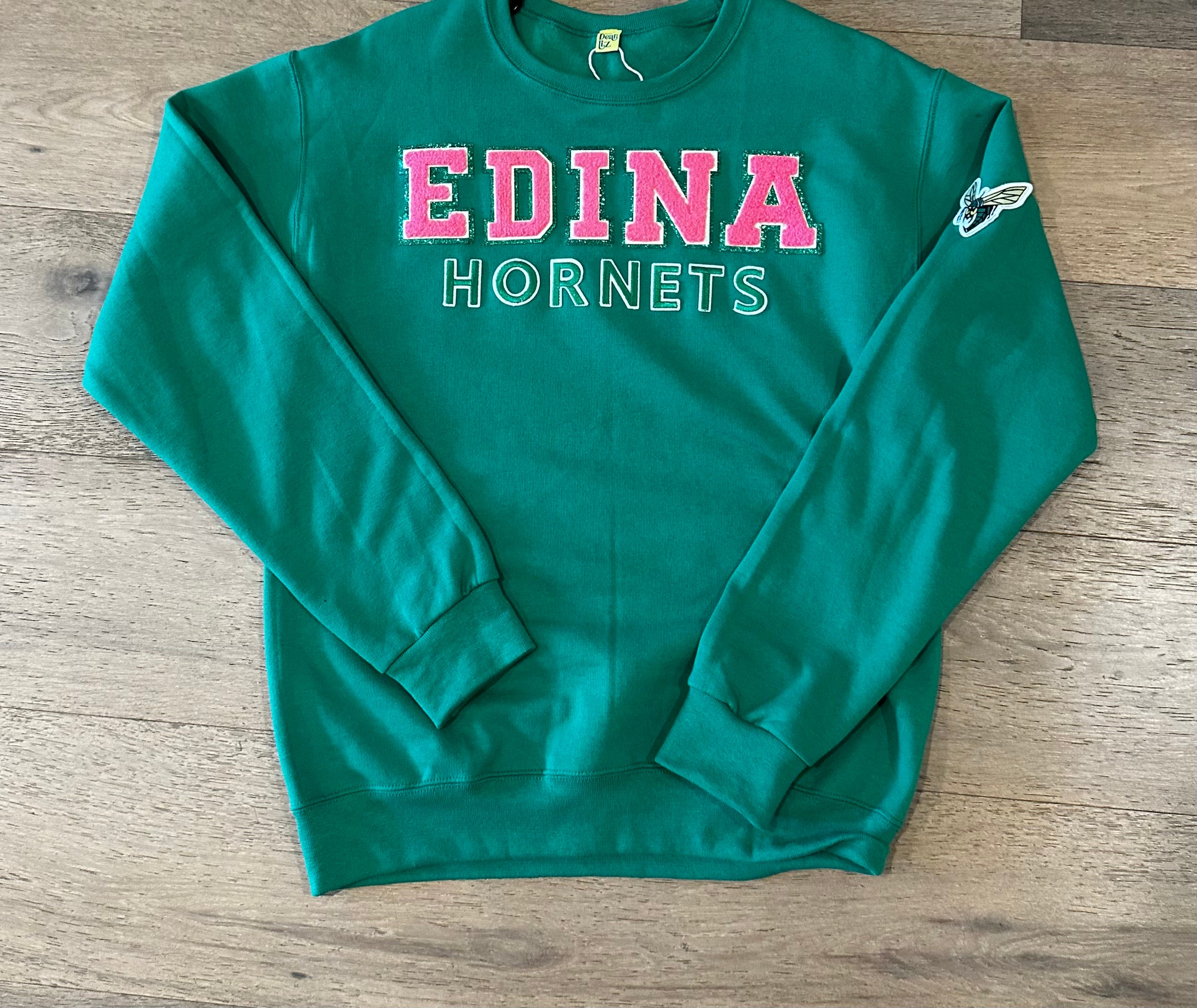 Edina Adult Pink Letter Crew