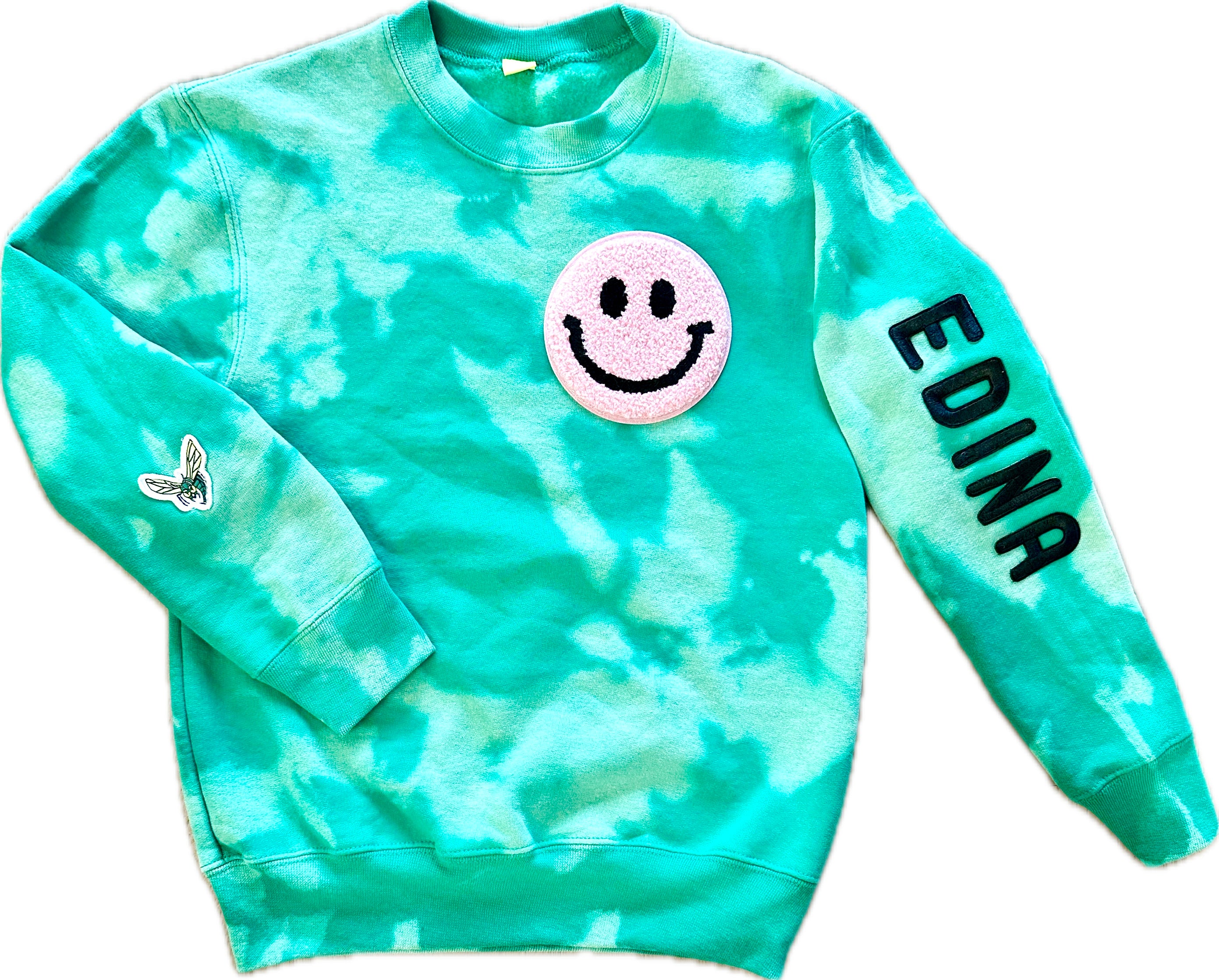 Edina Bleach Dyed Smiley Sweatshirt