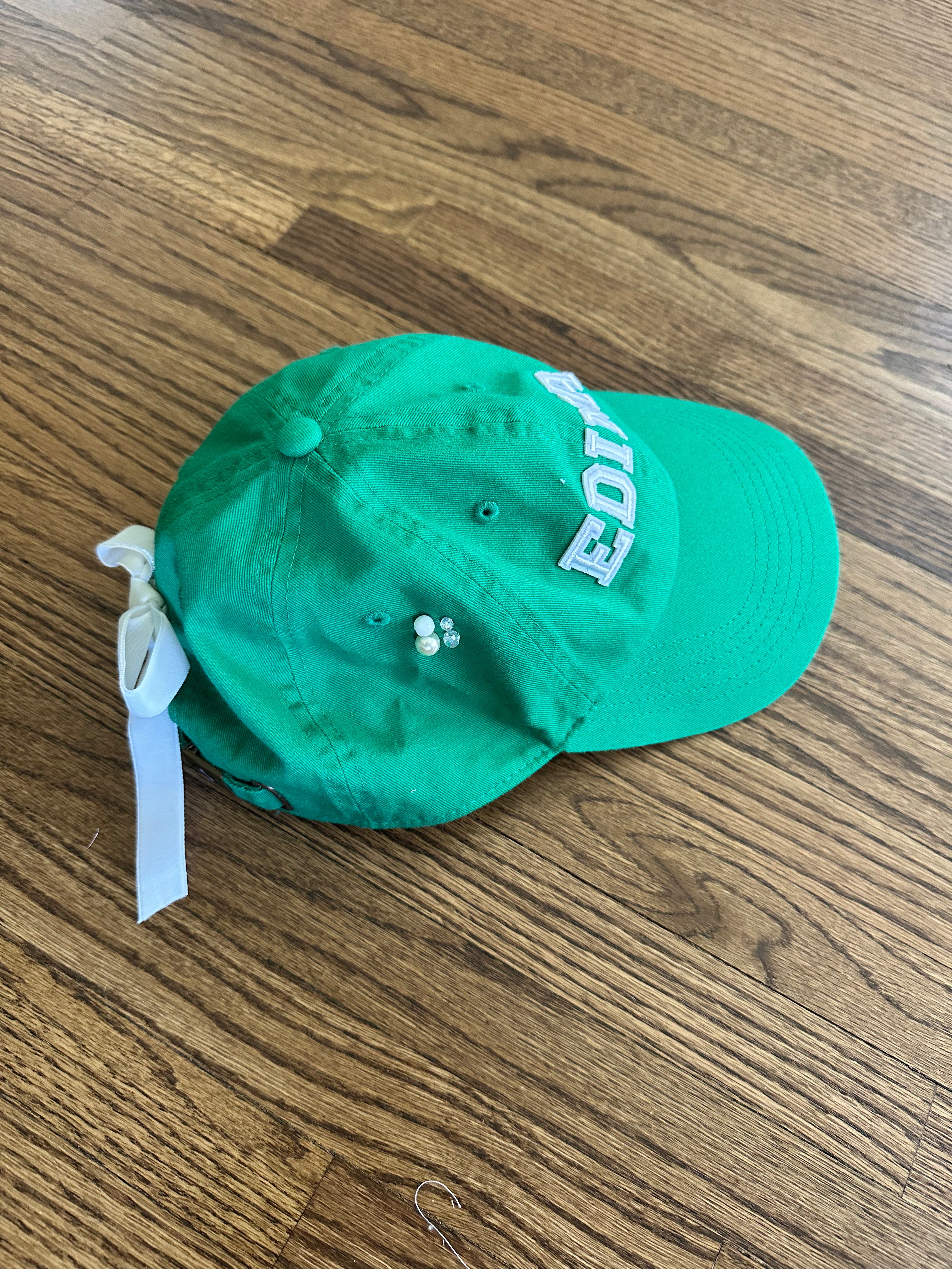Beaded Baseball Cap w/ Bow
