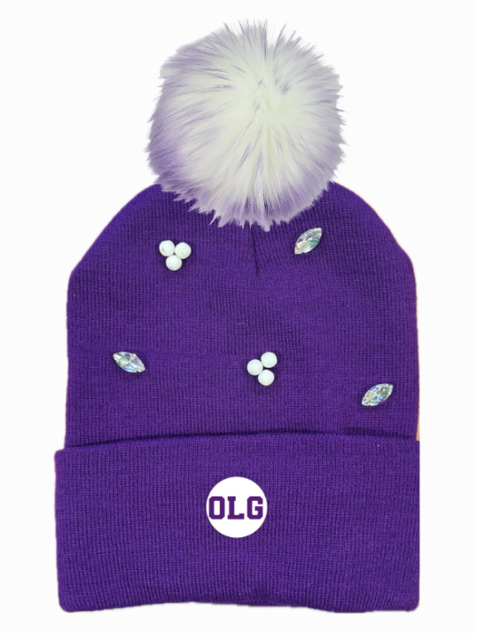 Jeweled Purple Winter Beanie