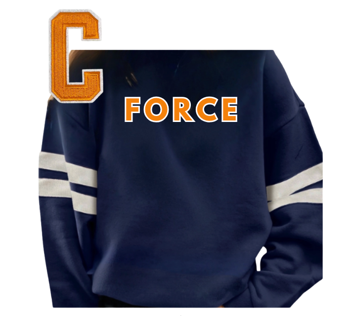 Adult Stripe Sleeve Crewneck