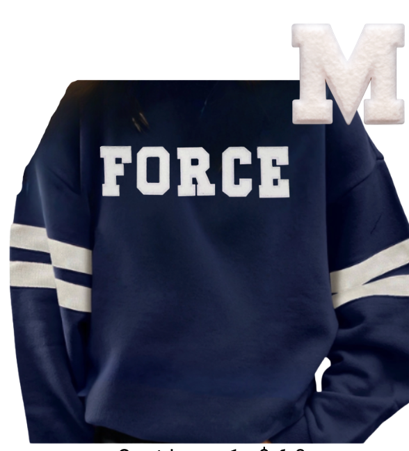 Adult Stripe Sleeve Crewneck