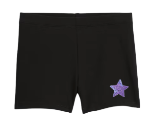 Youth Black Star Booty Shorts